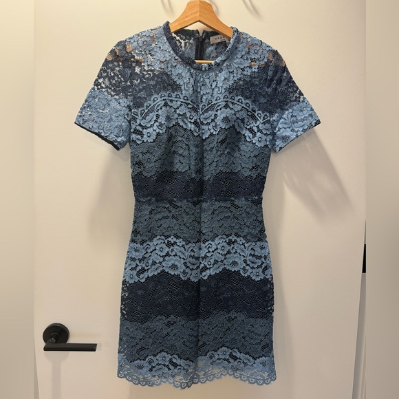 SANDRO Blue Lace Dress Size 1 - Picture 2 of 4